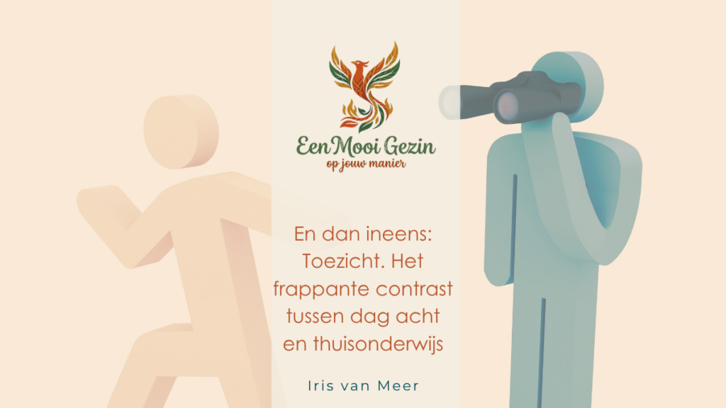 En dan ineens: Toezicht. Het frappante contrast tussen dag acht en thuisonderwijs - Een Mooi Gezin